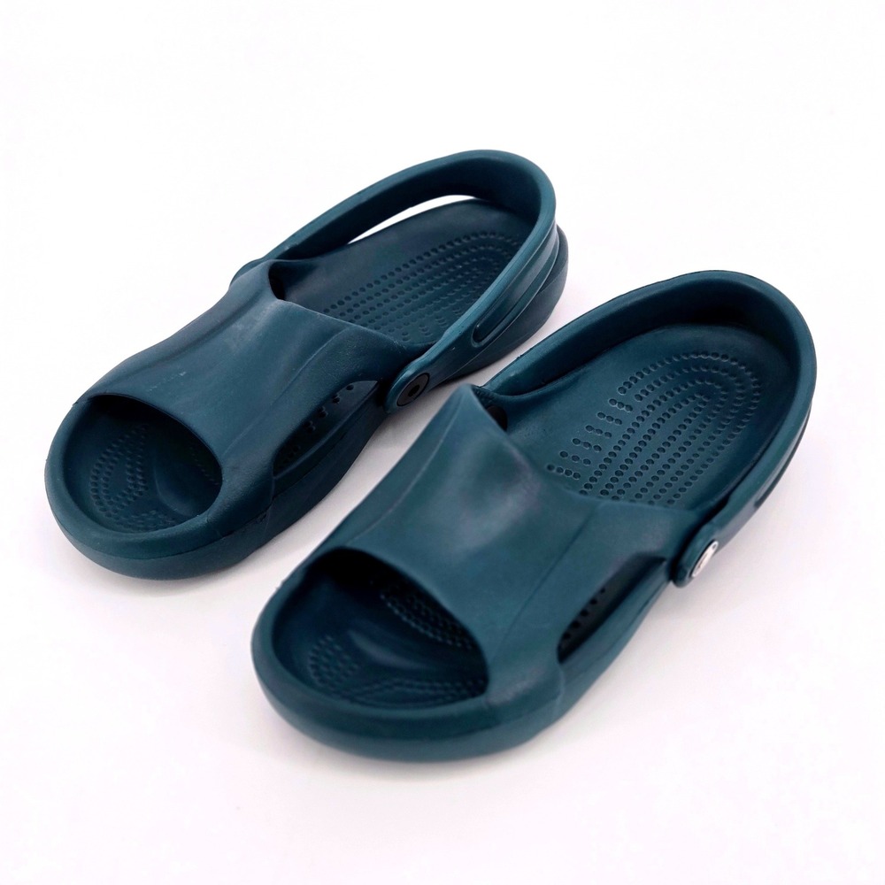 Crocs Womens Teal Blue Open Toe Slide Sandals with Heel Strap Size W8